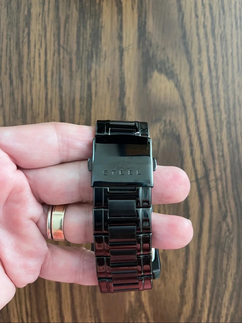 GUESS Black Men’s Rectangular Stainless Steel Watch